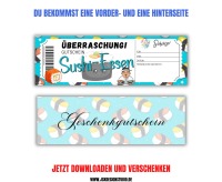 Sushi Gutschein Vorlage zum Ausdrucken &amp; Verschenken 4