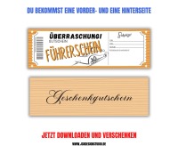 Gutschein für Führerschein-Zuschuss Vorlage zum Ausdrucken &amp; Verschenken 4