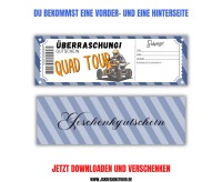 Gutschein für Quad fahren Vorlage zum Ausdrucken &amp; Verschenken 4