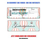 Gutschein für eine Ballonfahrt Vorlage zum Ausdrucken &amp; Verschenken 4