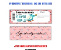 Gutschein für einen Helikopter Rundflug Vorlage zum Ausdrucken &amp; Verschenken 4