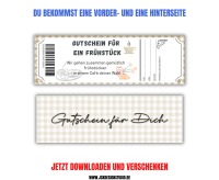 Gutschein für ein Frühstück Vorlage zum Ausdrucken &amp; Verschenken 3