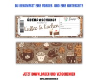 Gutschein für Kaffee und Kuchen Vorlage zum Ausdrucken &amp; Verschenken 3