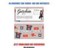 Shopping Gutschein Vorlage zum Ausdrucken &amp; Verschenken 2