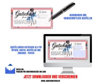 Shopping Gutschein Vorlage zum Ausdrucken &amp; Verschenken 2