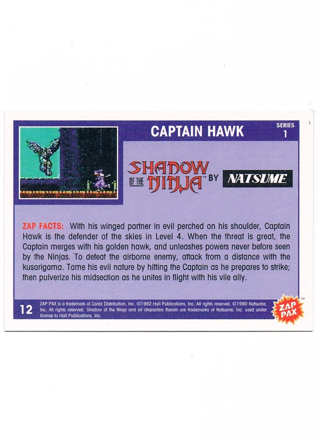 Zap Pax No. 12 - Shadow of the Ninja Captain Hawk 2