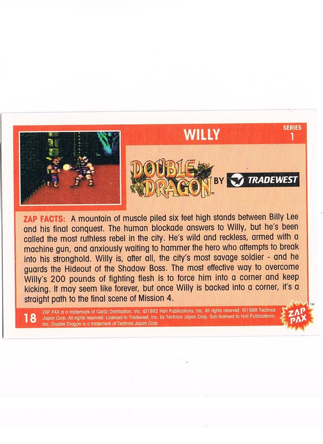 Zap Pax No. 18 - Double Dragon Willy 2