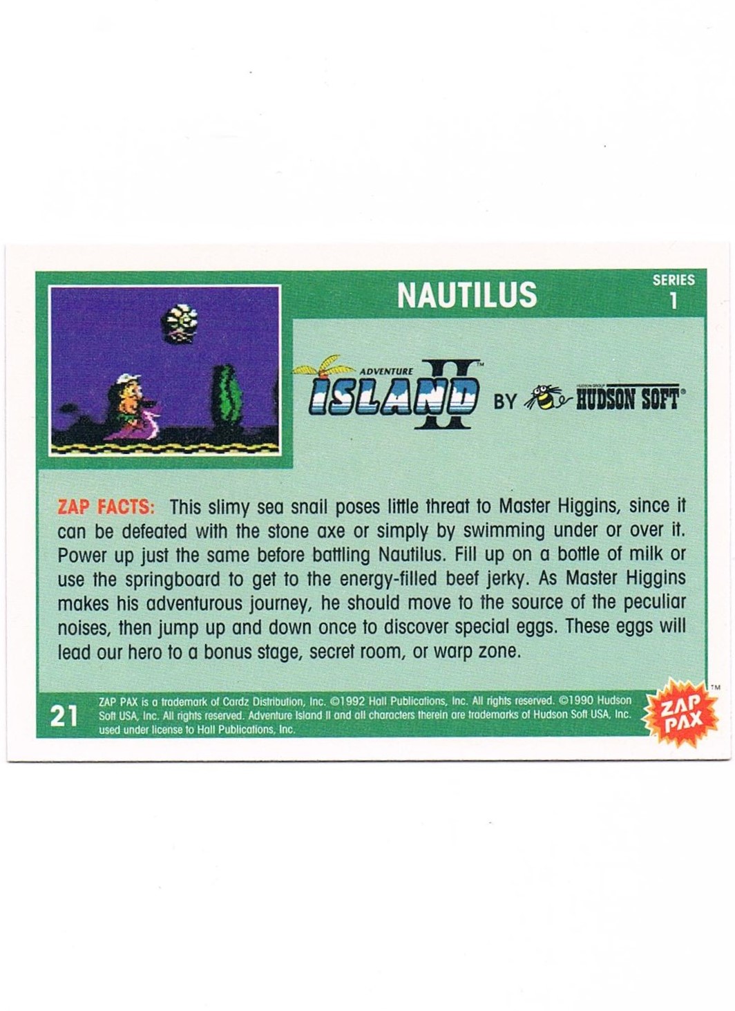 Zap Pax No. 21 - Adventure Island II Nautilus 2