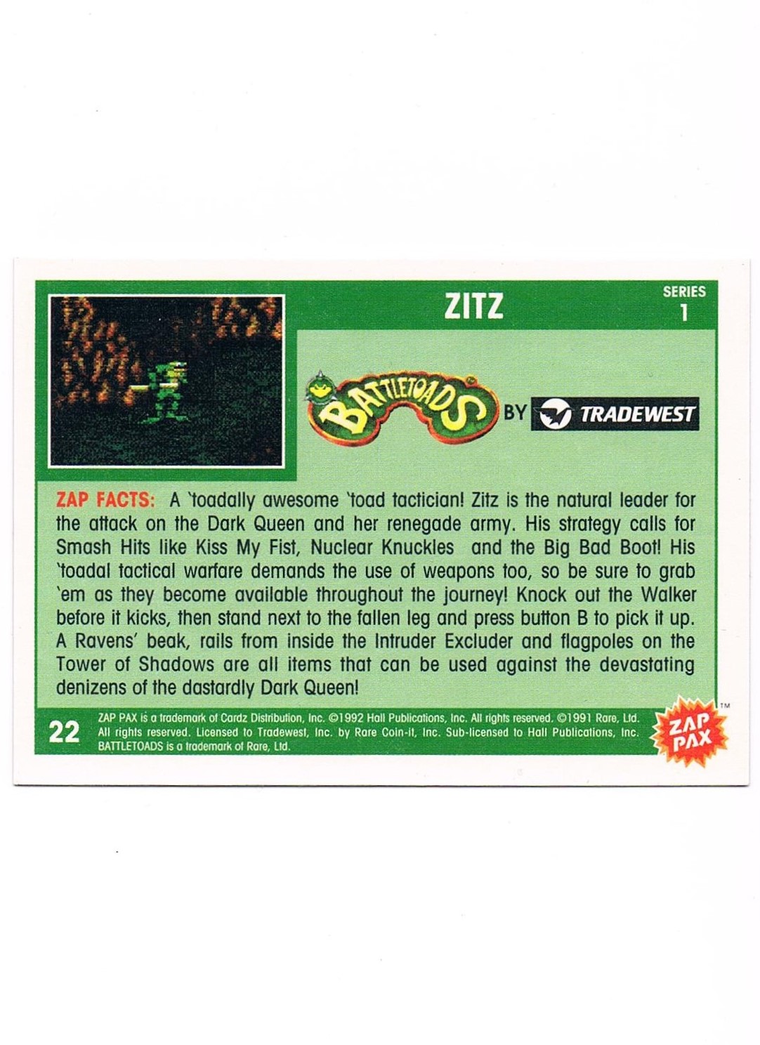 Zap Pax No. 22 - Battletoads Zitz 2