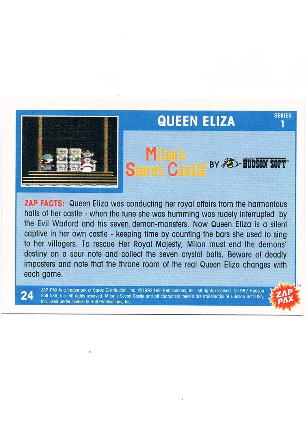 Zap Pax No. 24 - Milons Secret Castle Queen Eliza 2