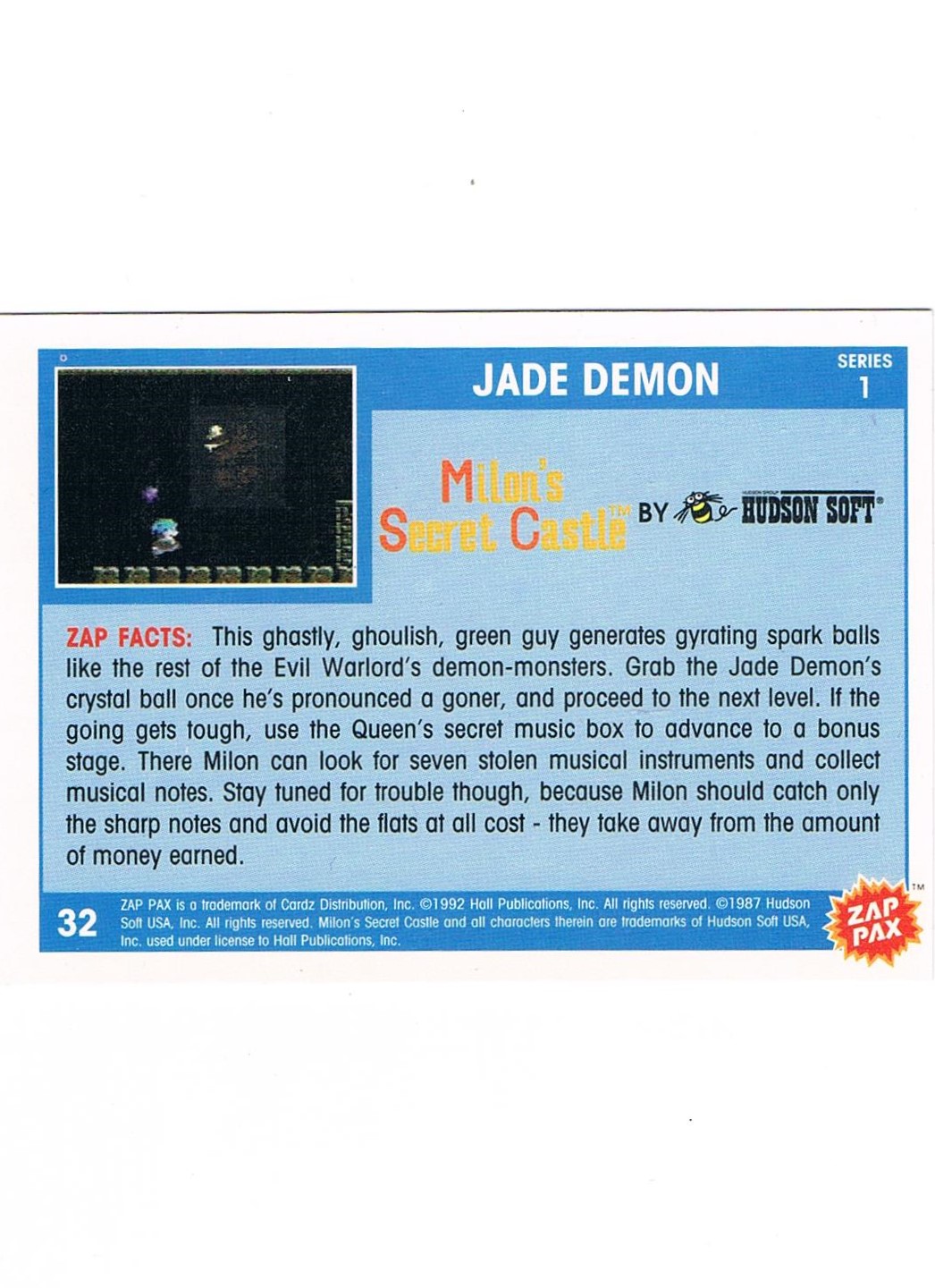 Zap Pax No. 32 - Milons Secret Castle Jade Demon 2