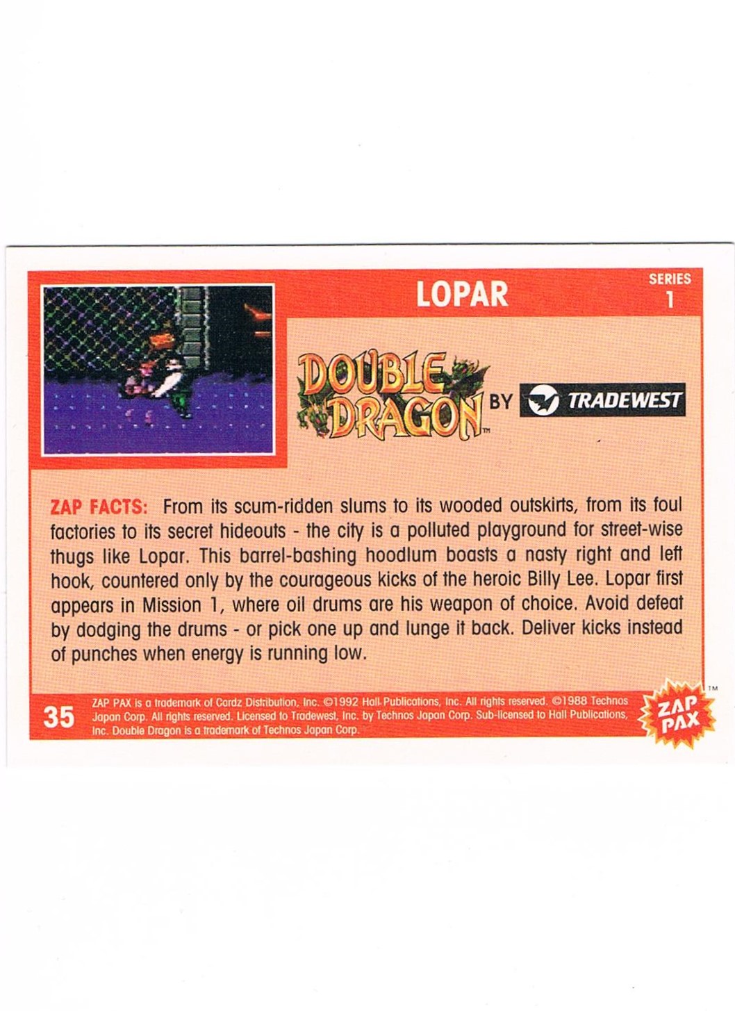 Zap Pax No. 35 - Double Dragon Lopar 2