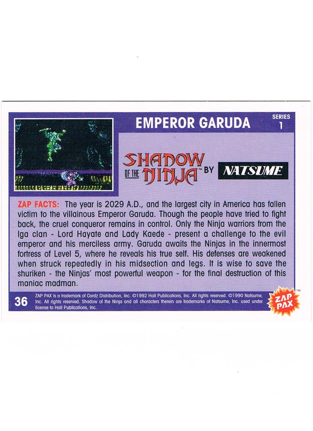 Zap Pax No. 36 - Shadow of the Ninja Emperor Garuda 2
