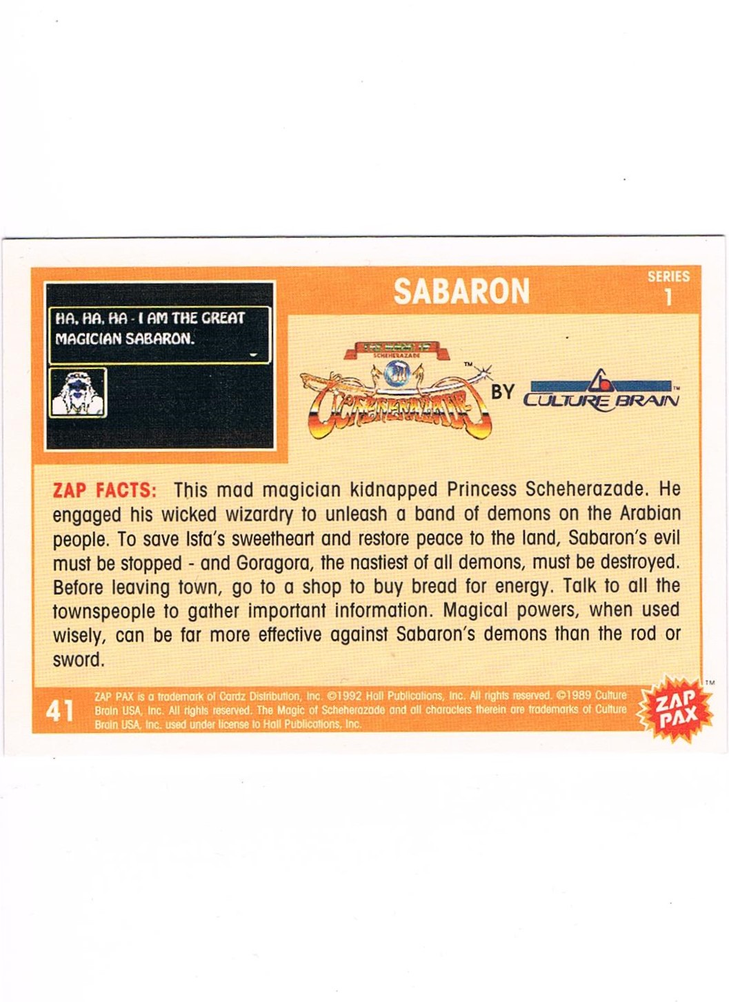 Zap Pax No. 41 - The Magic of Scheherazade Sabaron 2