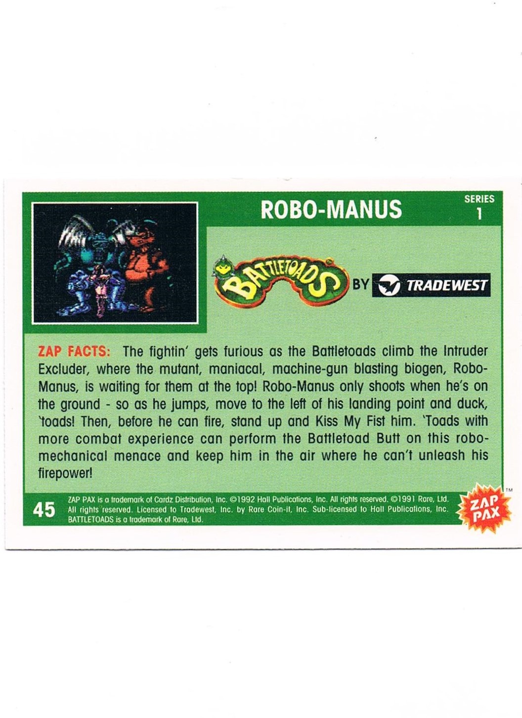 Zap Pax No. 45 - Battletoads Robo-Manus 2