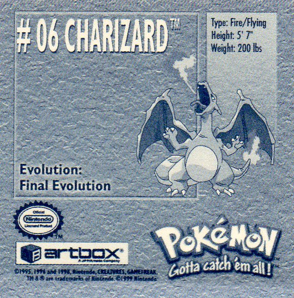 Sticker Nr. 6 Charizard/Glurak 2
