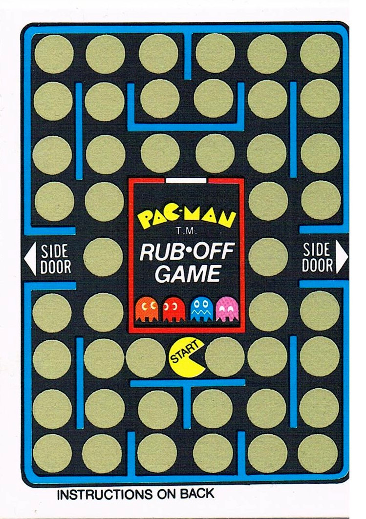 PAC MAN Rubbelkarte / Rub-Off Card - 1980 Fleer / Midway