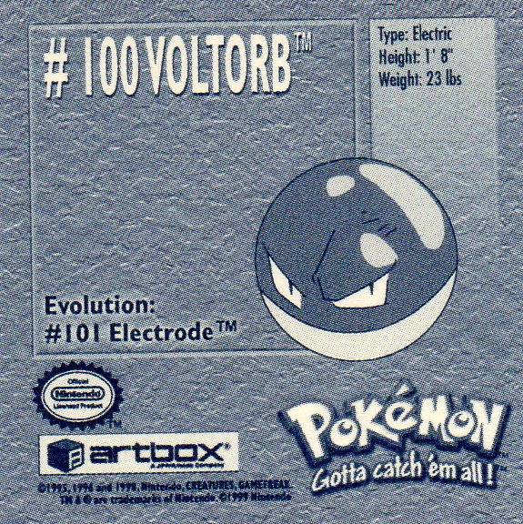 Sticker Nr. 100 Voltorb/Voltobal 2