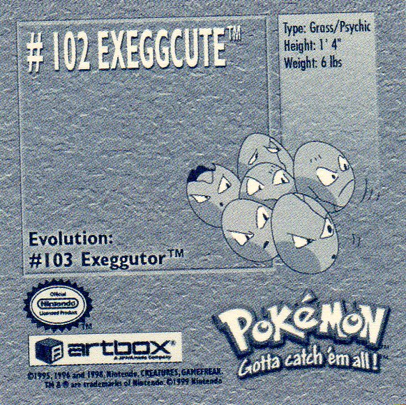 Sticker No. 102 Exeggcute/Owei 2