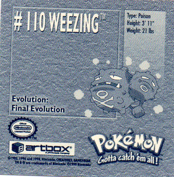 Sticker Nr. 110 Weezing/Smogmog 2