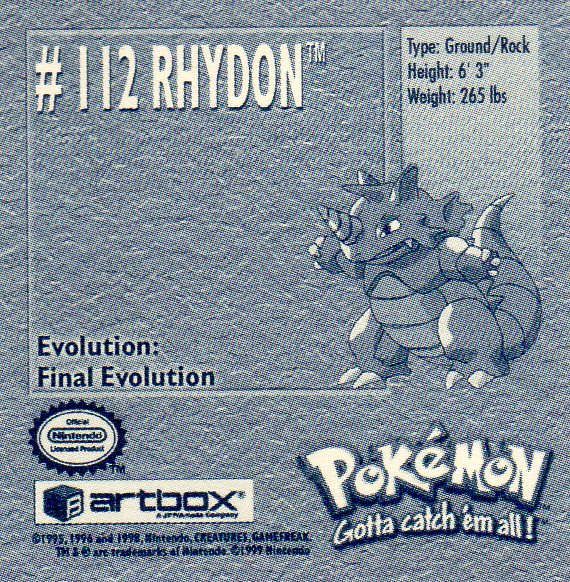 Sticker No. 112 Rhydon/Rizeros 2