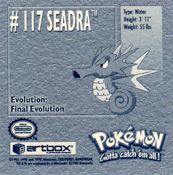 Sticker No. 117 Seadra/Seemon 2
