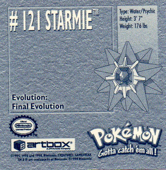 Sticker Nr. 121 Starmie/Starmie 2