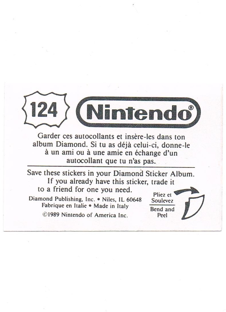 Sticker Nr. 124 Nintendo / Diamond 1989 2