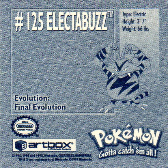 Sticker No. 125 Elektek/Electabuzz 2