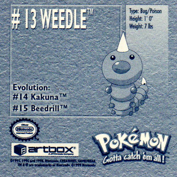 Sticker Nr. 13 Weedle/Hornliu 2