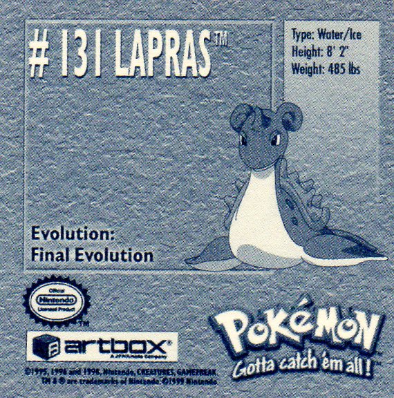 Sticker Nr. 131 Lapras/Lapras 2