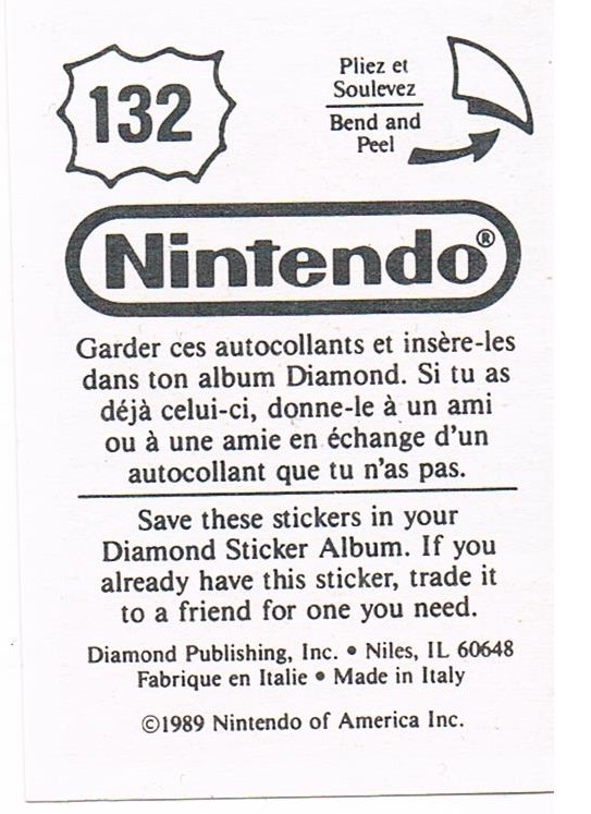 Sticker No. 132 Nintendo / Diamond 1989 2