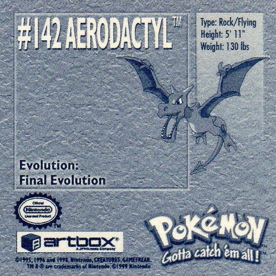 Sticker Nr. 142 Aerodactyl/Aerodactyl 2