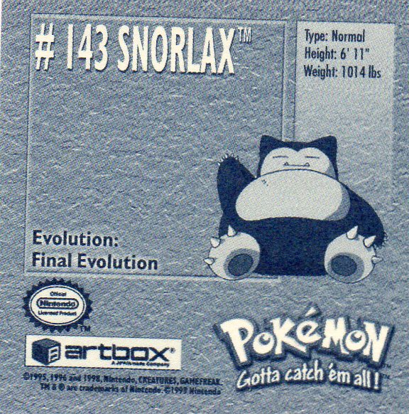 Sticker No. 143 Relaxo/Snorlax 2