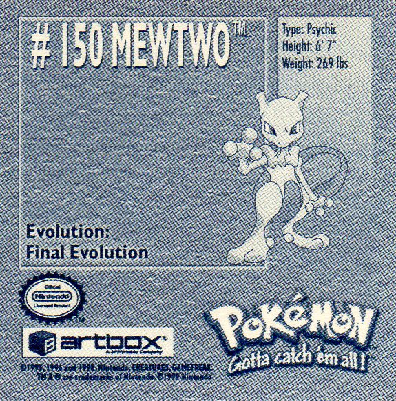 Sticker Nr. 150 Mewtu/Mewtwo 2