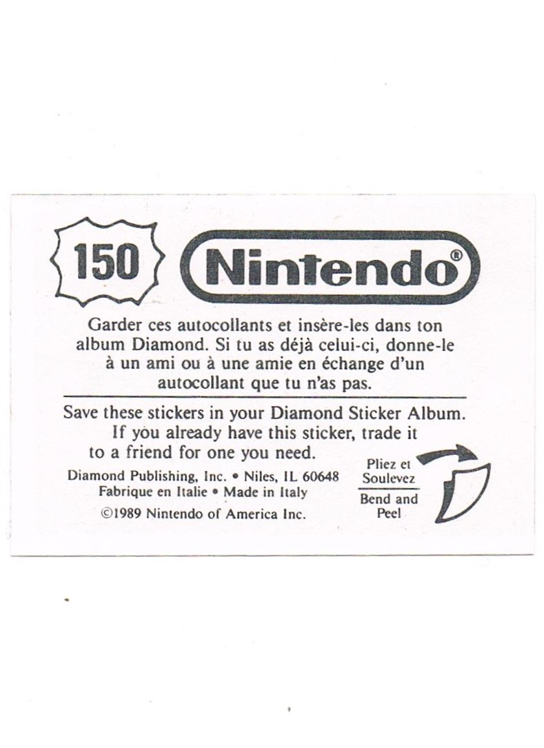 Sticker No. 150 Nintendo / Diamond 1989 2