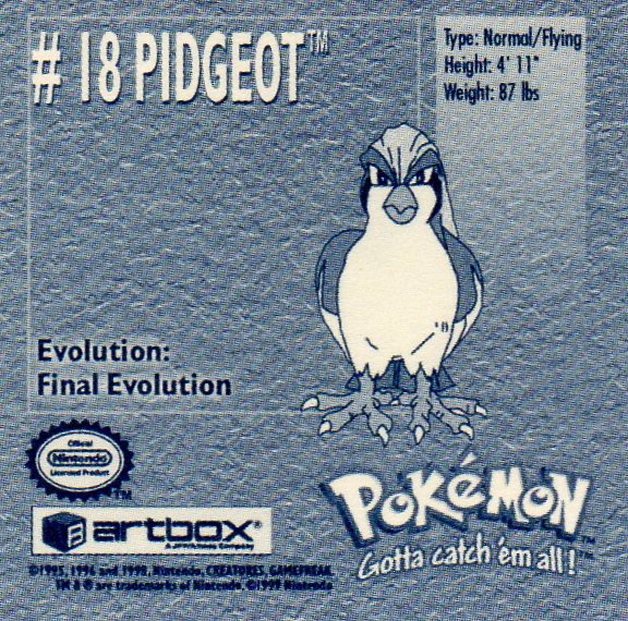 Sticker No. 18 Pidgeot/Tauboss 2