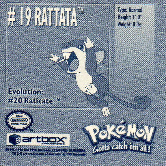 Sticker No. 19 Rattata/Rattfratz 2