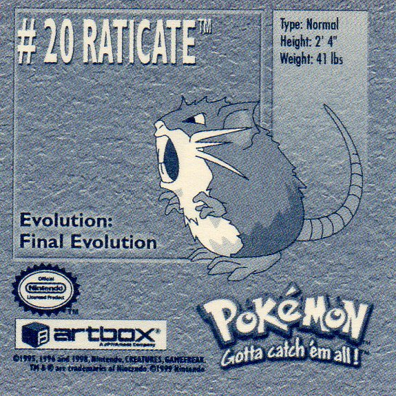 Sticker No. 20 Raticate/Rattikarl 2