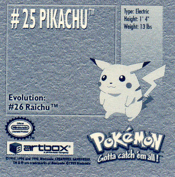 Sticker No. 25 Pikachu/Pikachu 2