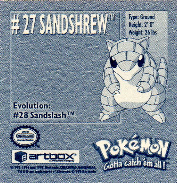Sticker No. 27 Sandshrew/Sandan 2