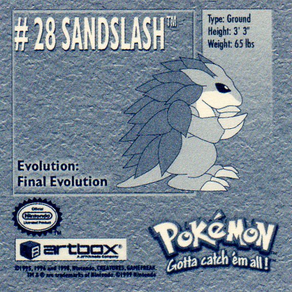 Sticker Nr. 28 Sandslash/Sandamer 2