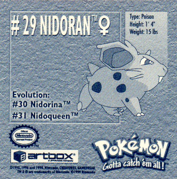 Sticker Nr. 29 Nidoran /Nidoran 2