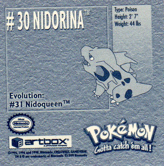 Sticker No. 30 Nidorina/Nidorina 2