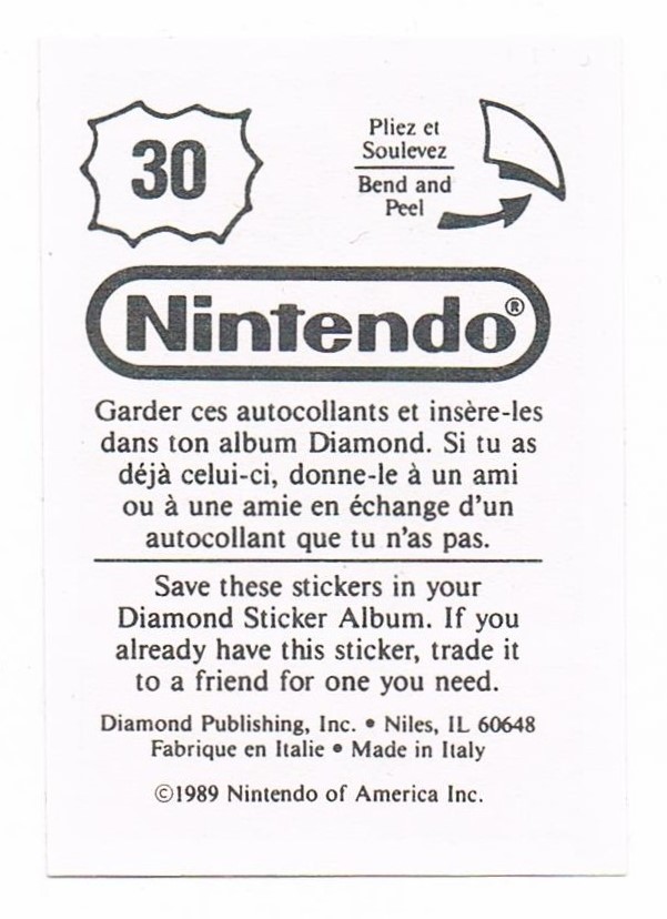 Sticker Nr. 30 Nintendo / Diamond 1989 2