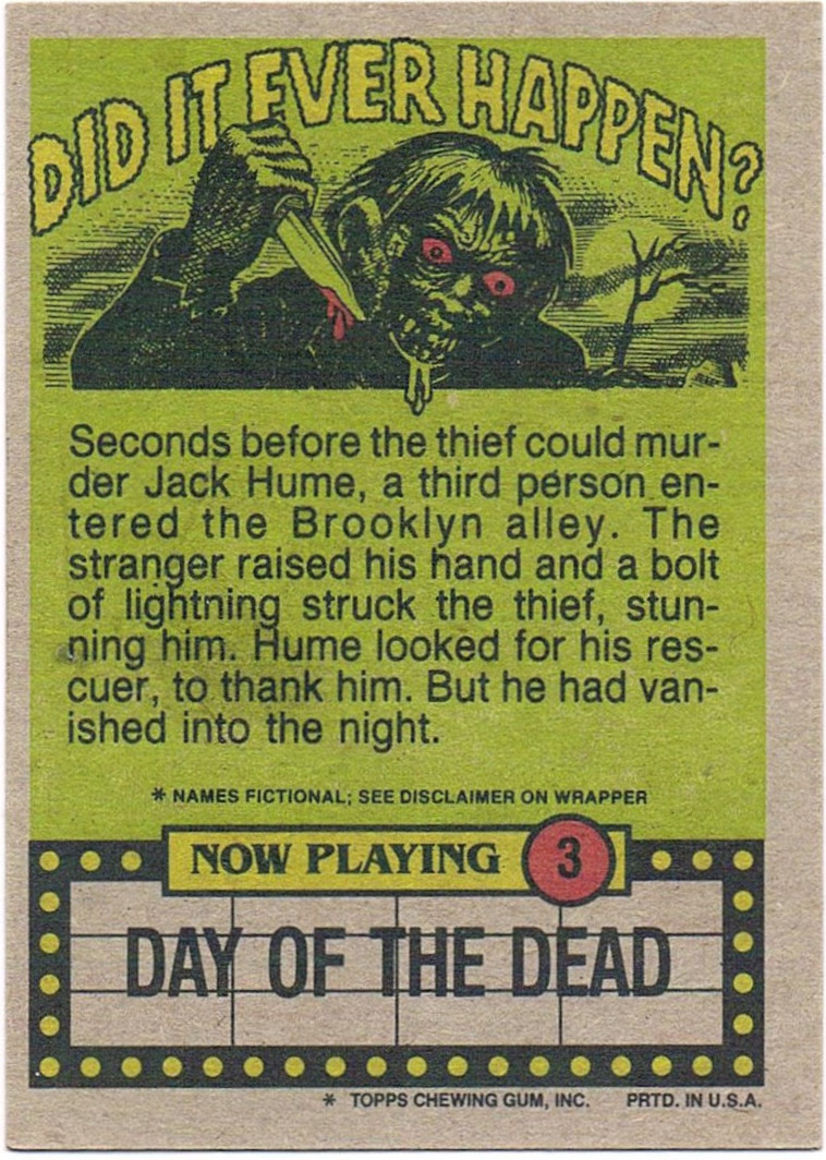 Now Play 3 - Day of the Dead Topps 1988 2
