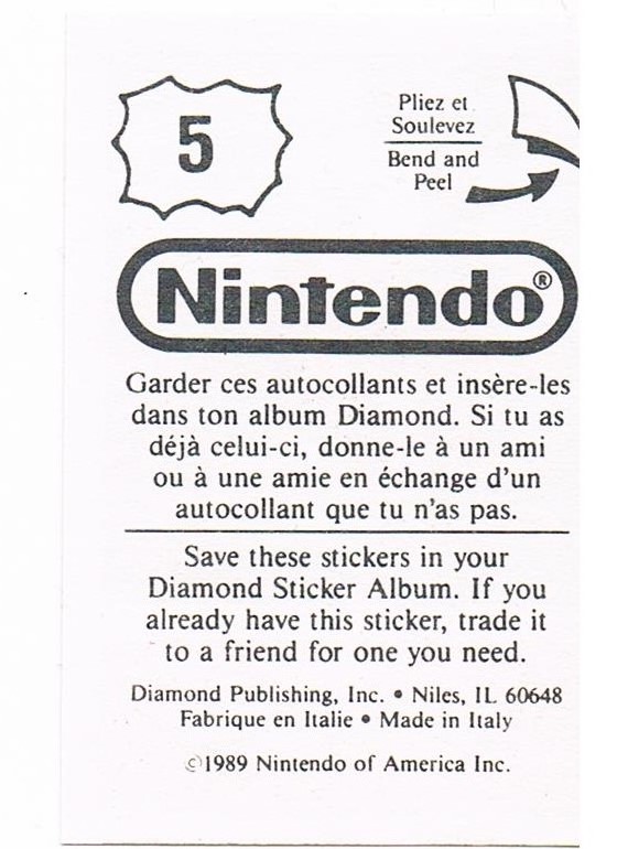 Sticker No. 5 Nintendo / Diamond 1989 2
