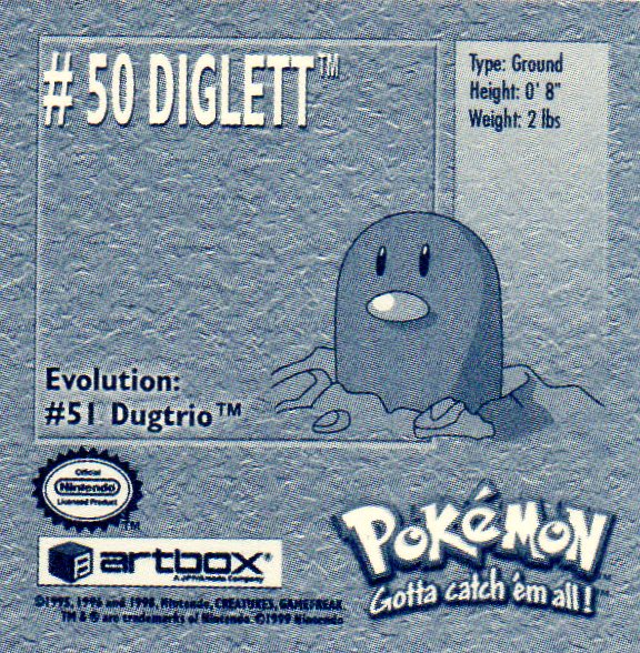 Sticker Nr. 50 Diglett/Digda 2
