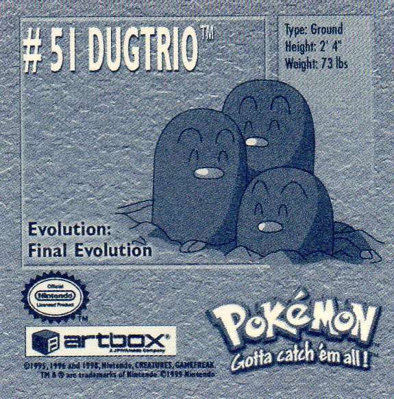 Sticker Nr. 51 Dugtrio/Digdri 2