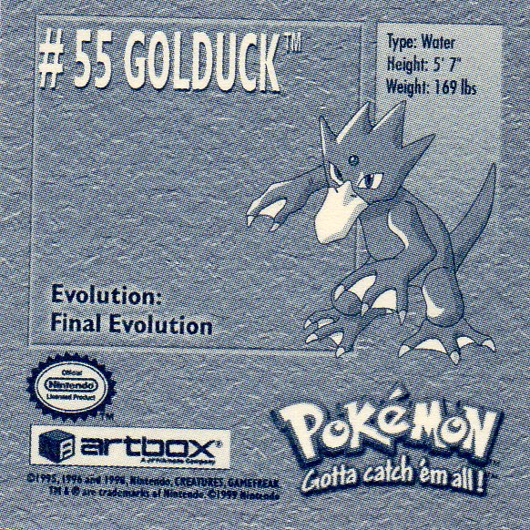 Sticker No. 55 Golduck/Entoron 2